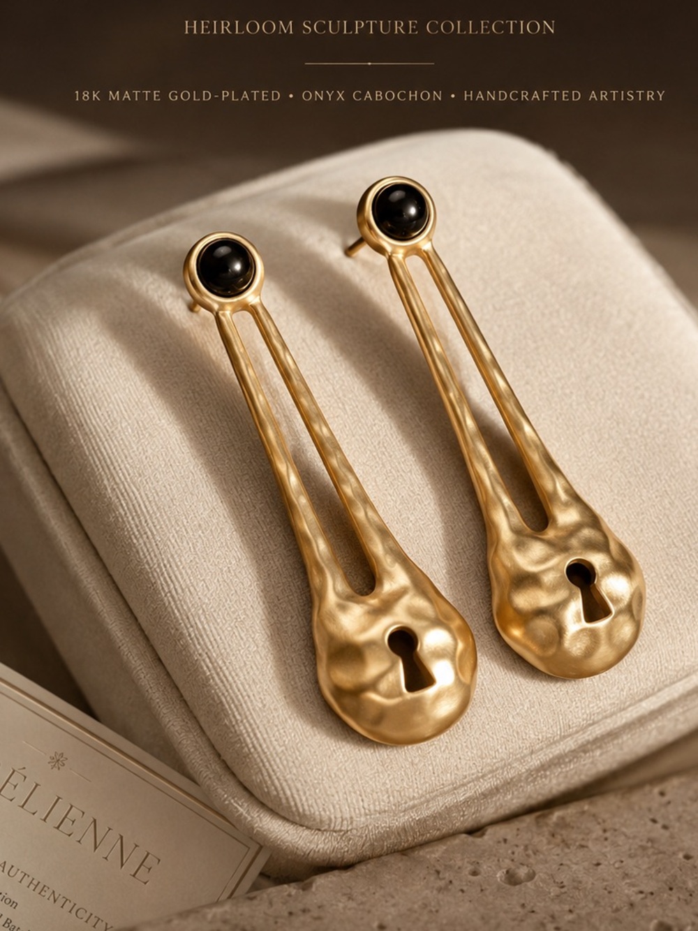 Museum Collection Sculptural Matte Gold  Earrings